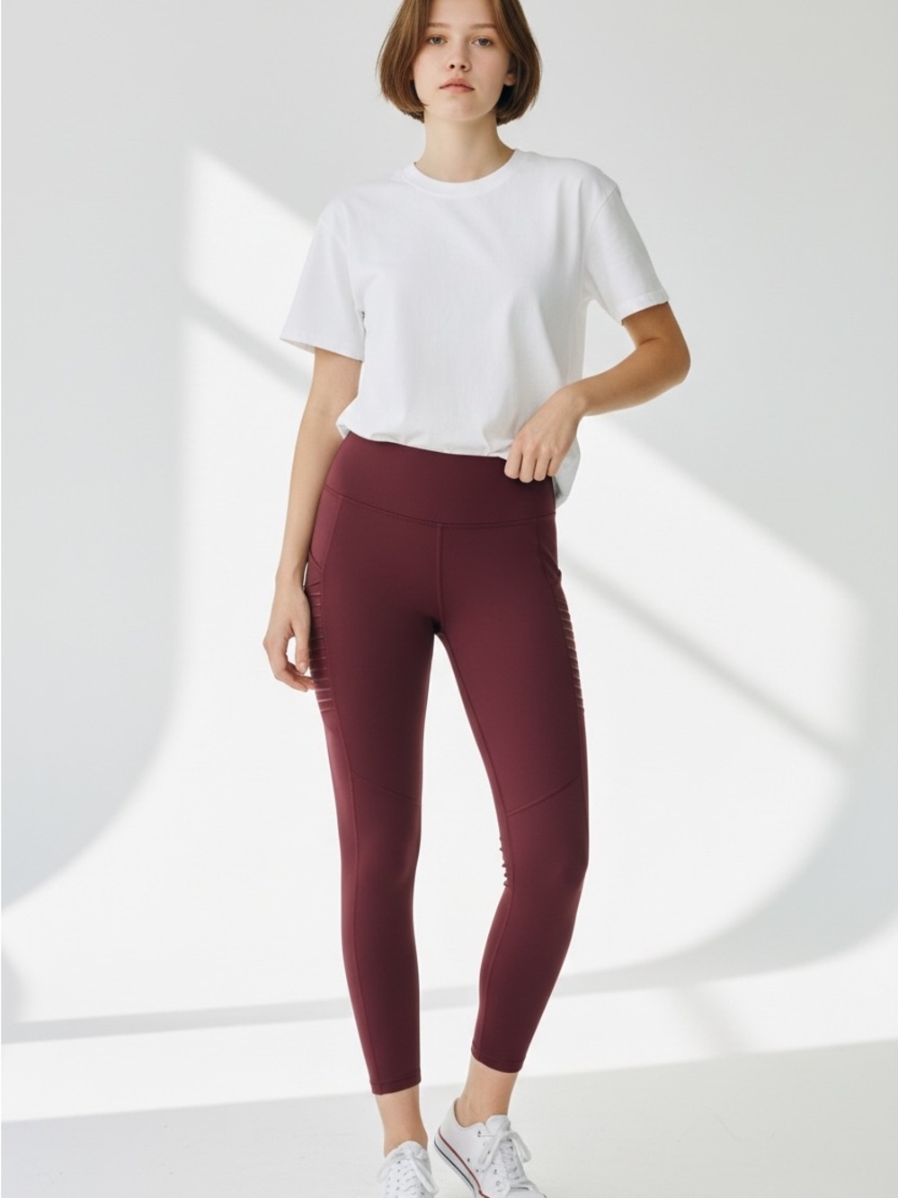 Bally Wine High-Rise Leggings